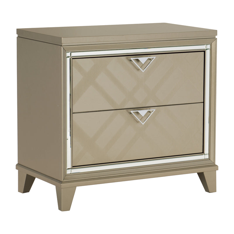 Bijou Champagne LED Upholstered Storage Platform Bedroom Set - Gate FurnitureBedroom Set
