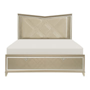 Bijou Champagne LED Upholstered Storage Platform Bedroom Set - Gate FurnitureBedroom Set