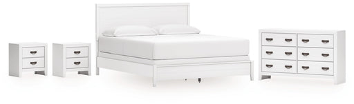 Binterglen California King Panel Bed with Dresser and 2 Nightstands in White from Ashley - Luna Furniture