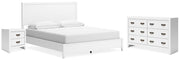 Binterglen California King Panel Bed with Dresser and Nightstand in White - Gate FurnitureBedroom Set