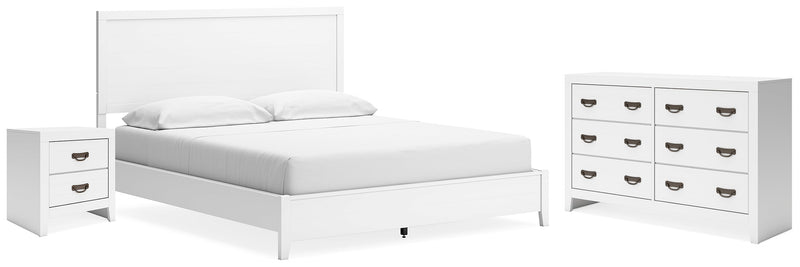 Binterglen California King Panel Bed with Dresser and Nightstand in White - Gate FurnitureBedroom Set