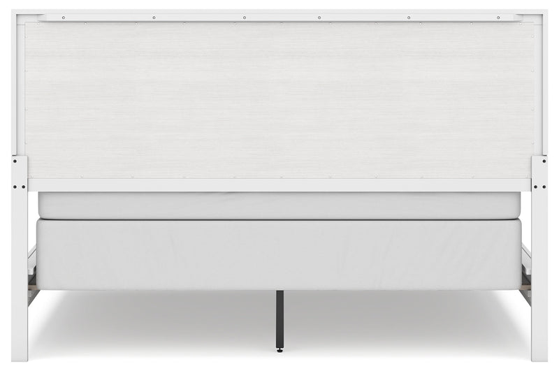 Binterglen California King Panel Bed with Mirrored Dresser and Chest in White from Ashley - Luna Furniture