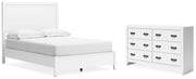 Binterglen Full Panel Bed with Dresser in White - PKG016605