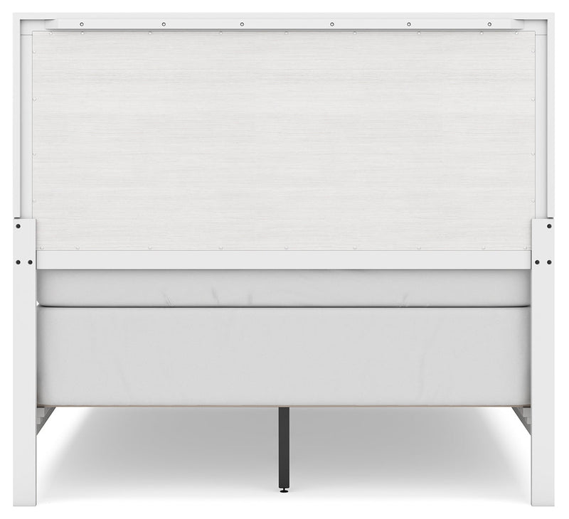 Binterglen Full Panel Bed with Mirrored Dresser and 2 Nightstands in White - PKG016609