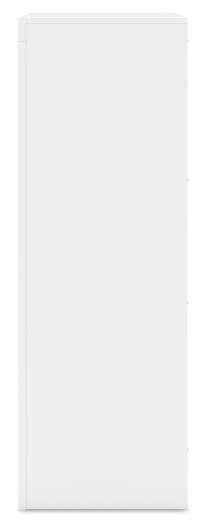 Binterglen Full Panel Bed with Mirrored Dresser and Chest in White - PKG016612