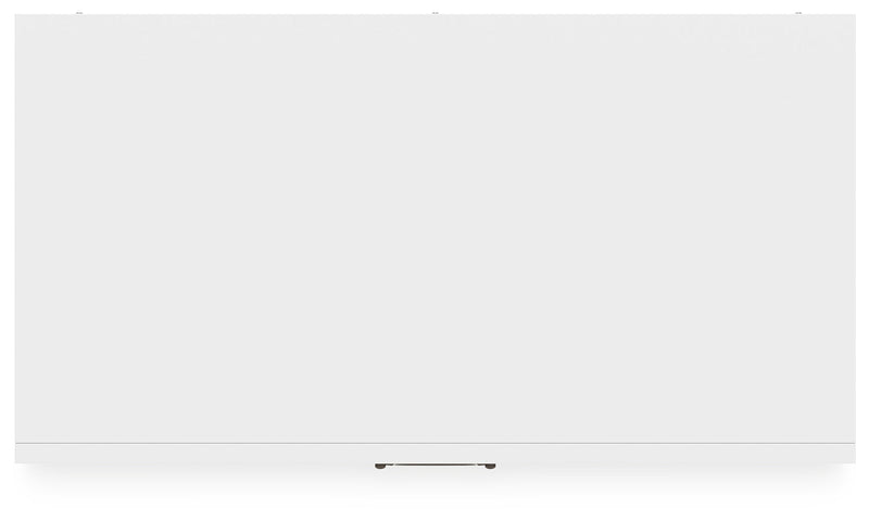 Binterglen Full Panel Bed with Mirrored Dresser and Chest in White - PKG016612