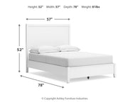 Binterglen Full Panel Bed with Mirrored Dresser and Chest in White - PKG016612