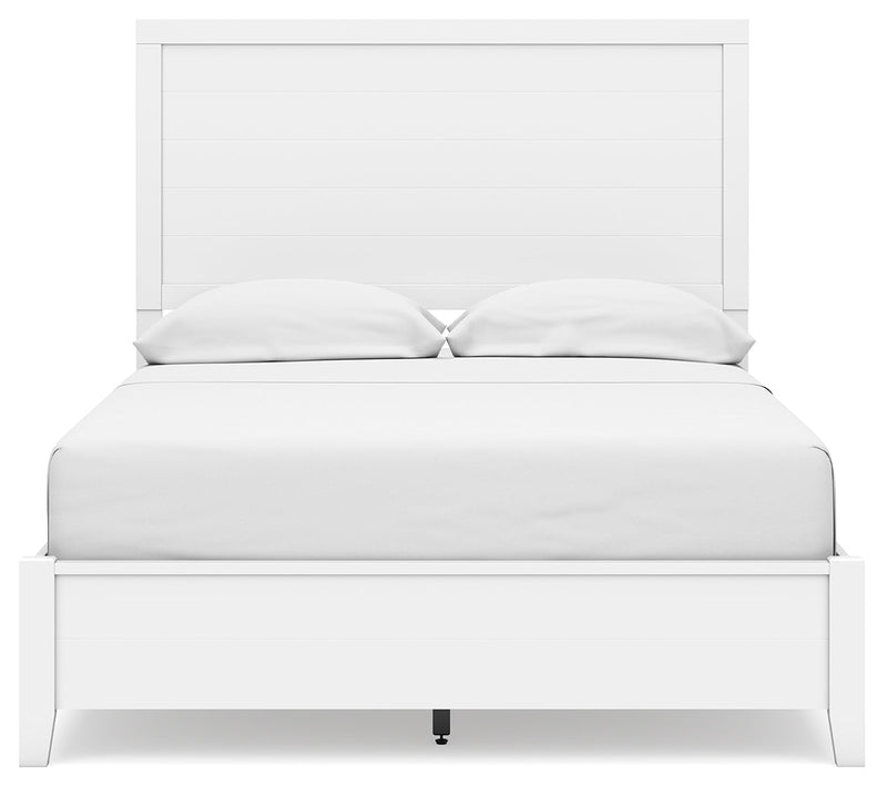 Binterglen Full Panel Bed with Mirrored Dresser in White - PKG016608