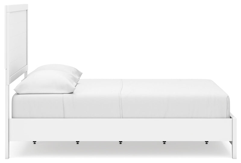Binterglen Full Panel Bed with Mirrored Dresser in White - PKG016608