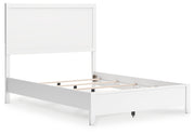 Binterglen Full Panel Bed with Mirrored Dresser in White - PKG016608