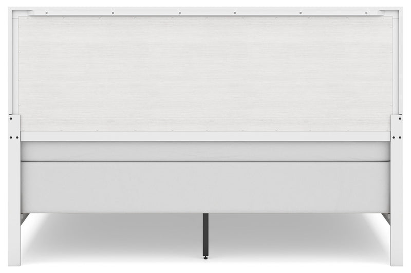 Binterglen King Panel Bed with 2 Nightstands in White from Ashley - Luna Furniture