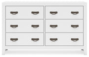 Binterglen King Panel Bed with Dresser and 2 Nightstands in White from Ashley - Luna Furniture