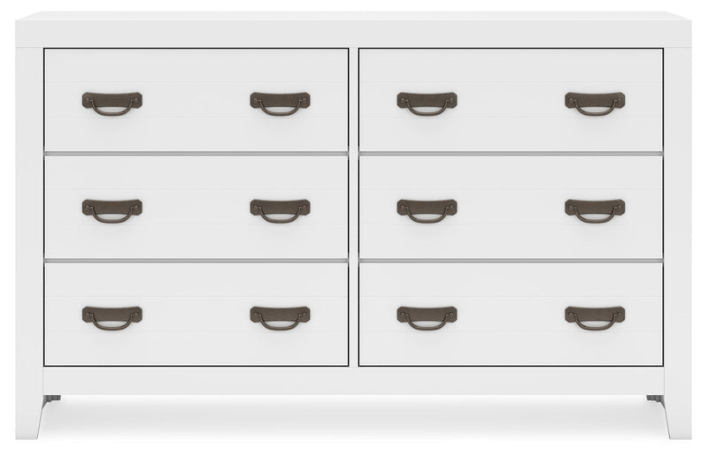 Binterglen King Panel Bed with Dresser and 2 Nightstands in White from Ashley - Luna Furniture