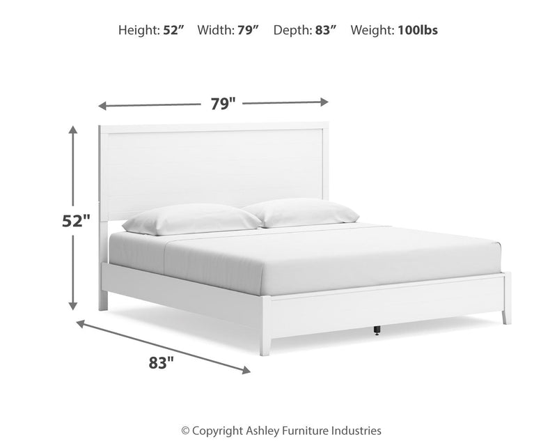 Binterglen King Panel Bed with Dresser and 2 Nightstands in White from Ashley - Luna Furniture