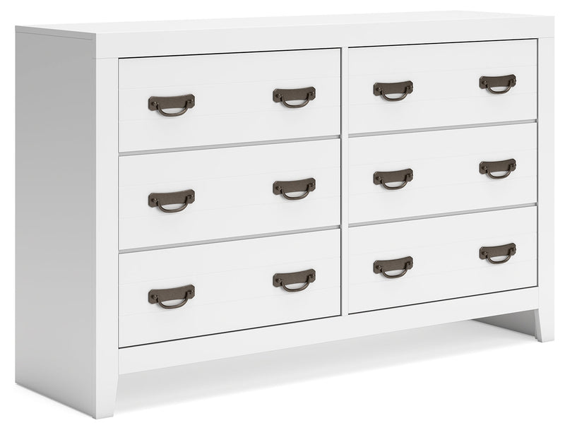 Binterglen King Panel Bed with Dresser and 2 Nightstands in White from Ashley - Luna Furniture