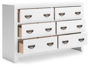 Binterglen King Panel Bed with Dresser and 2 Nightstands in White from Ashley - Luna Furniture