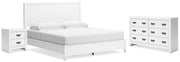 Binterglen King Panel Bed with Dresser and Nightstand in White - Gate FurnitureBedroom Set