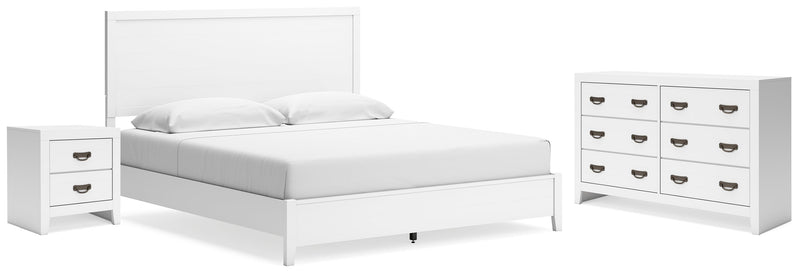 Binterglen King Panel Bed with Dresser and Nightstand in White - Gate FurnitureBedroom Set