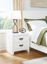Binterglen King Panel Bed with Mirrored Dresser and 2 Nightstands in White from Ashley - Luna Furniture