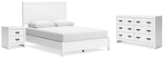 Binterglen Queen Panel Bed with Dresser and Nightstand in White - Gate FurnitureBedroom Set