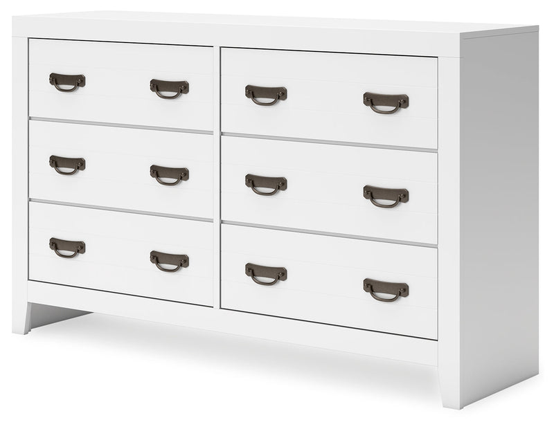 Binterglen Twin Panel Bed with Dresser and 2 Nightstands in White - PKG016597