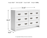Binterglen Twin Panel Bed with Dresser and Nightstand in White - Gate FurnitureYouth Bedroom Set