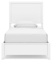 Binterglen Twin Panel Bed with Dresser in White - PKG016596