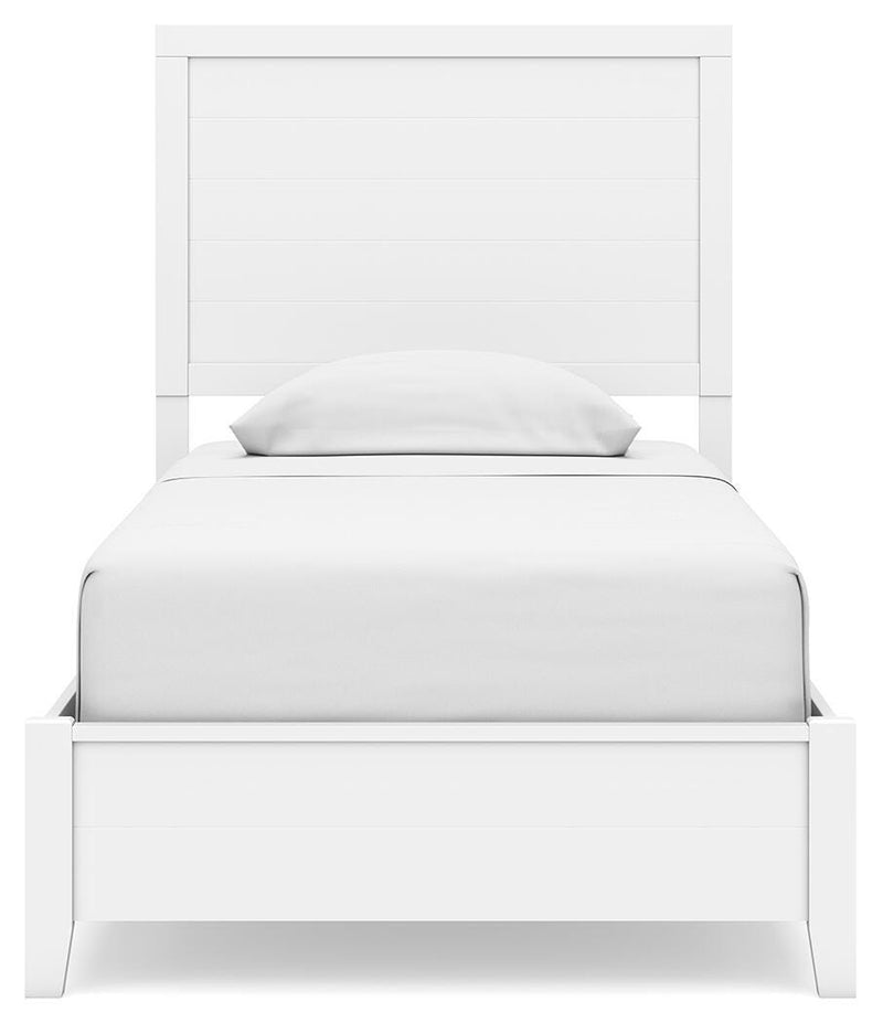 Binterglen Twin Panel Bed with Dresser in White - PKG016596