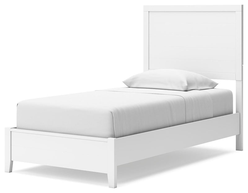 Binterglen Twin Panel Bed with Dresser in White - PKG016596
