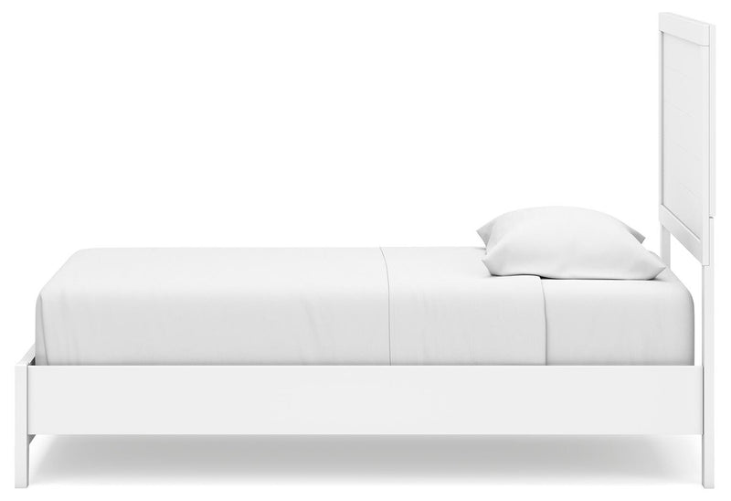 Binterglen Twin Panel Bed with Dresser in White - PKG016596