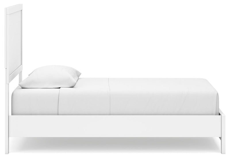 Binterglen Twin Panel Bed with Dresser in White - PKG016596