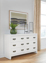 Binterglen Twin Panel Bed with Dresser in White - PKG016596