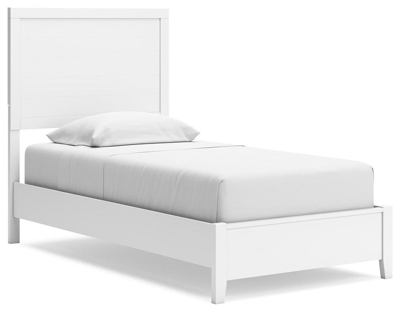 Binterglen Twin Panel Bed with Dresser in White - PKG016596