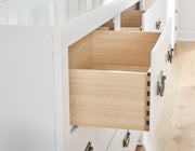 Binterglen Twin Panel Bed with Mirrored Dresser and Chest in White - PKG016603