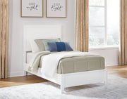 Binterglen Twin Panel Bed with Mirrored Dresser and Nightstand in White - PKG016602