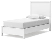 Binterglen Twin Panel Bed with Mirrored Dresser in White - PKG016599
