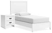 Binterglen Twin Panel Bed with Nightstand in White - PKG016598