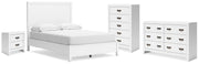 Binterglen White Full Panel Bed, Dresser, Chest and Nightstand - B427B17