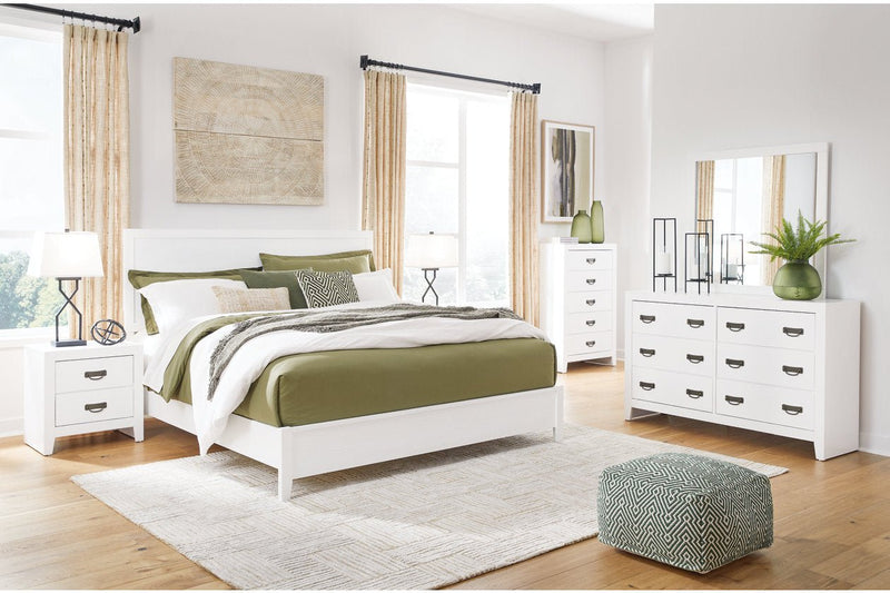 Binterglen White Queen Panel Bed - Gate FurnitureQueen Bed