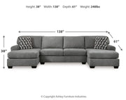 Birkdale Court Gray 3-Piece Sectional - 32402S3