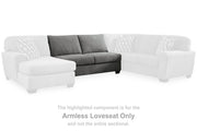 Birkdale Court Gray Armless Loveseat - 3240234