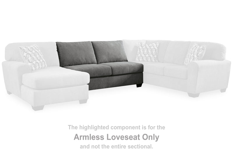 Birkdale Court Gray Armless Loveseat - 3240234