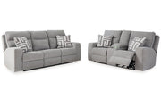 Biscoe Pewter Power Reclining Living Room Set - Gate FurniturePower Reclining Living Room Set