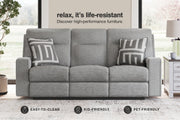 Biscoe Pewter Power Reclining Living Room Set - Gate FurniturePower Reclining Living Room Set