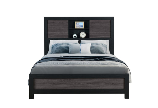 Lisbon Grey/Black Bookcase Full Bed - LISBON-GREY/BLACK-BOOKCASE FB