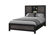 Lisbon Grey/Black Bookcase Full Bed Group - LISBON-GREY/BLACK-BOOKCASE FBG