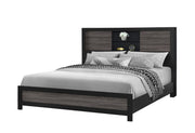Lisbon Grey/Black Bookcase King Bed - LISBON-GREY/BLACK-BOOKCASE KB