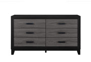 Lisbon Grey/Black Bookcase Twin Bed, Dresser, Mirror And Nightstand - LISBON-GREY/BLACK-BOOKCASE TB DR MR NS