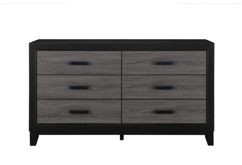 Lisbon Grey/Black Bookcase Twin Bed, Dresser, Mirror And Nightstand - LISBON-GREY/BLACK-BOOKCASE TB DR MR NS