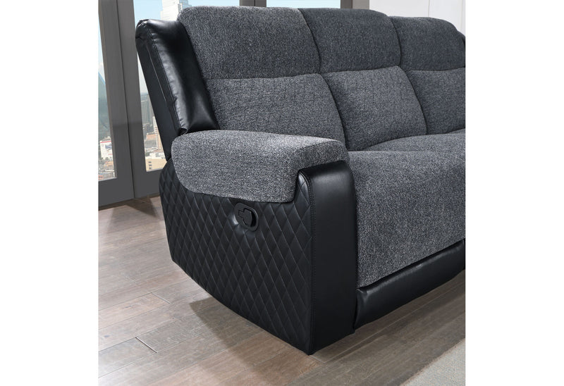 U5914 Grey/Black Console Reclining Loveseat - U5914-GREY/BLACK-CRLS